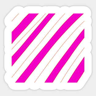 Pink red stripes retro art design Sticker